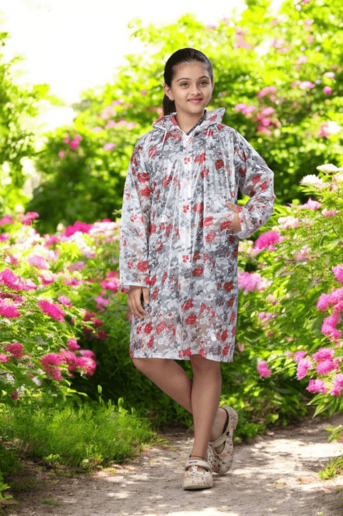 Tuff Rainwear Komal Flower Print Raincoat for Girls