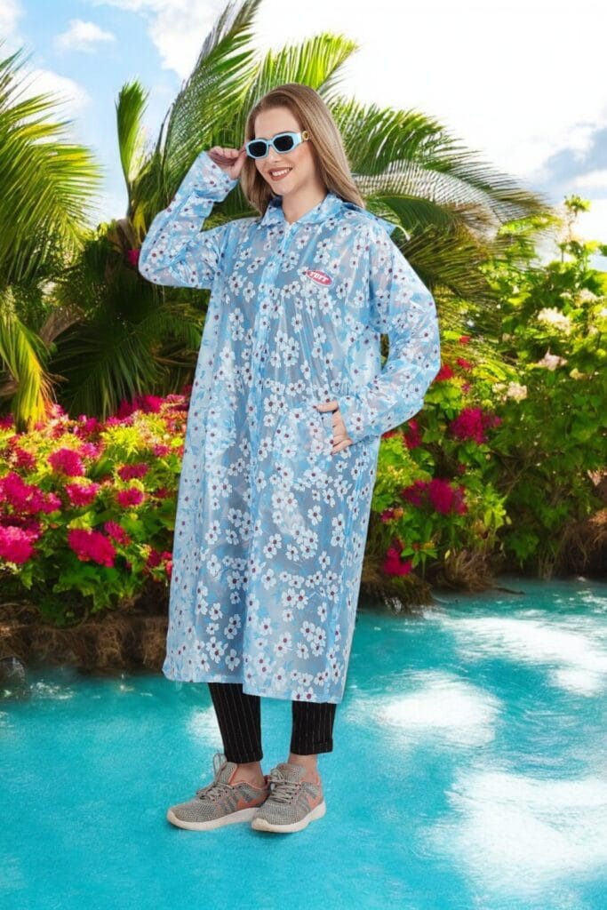 Tuff Rainwear Shital Floral PVC Raincoat for Women