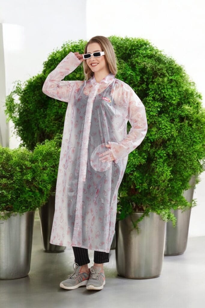 Tuff Rainwear Dayna Heart Print PVC Raincoat for Women