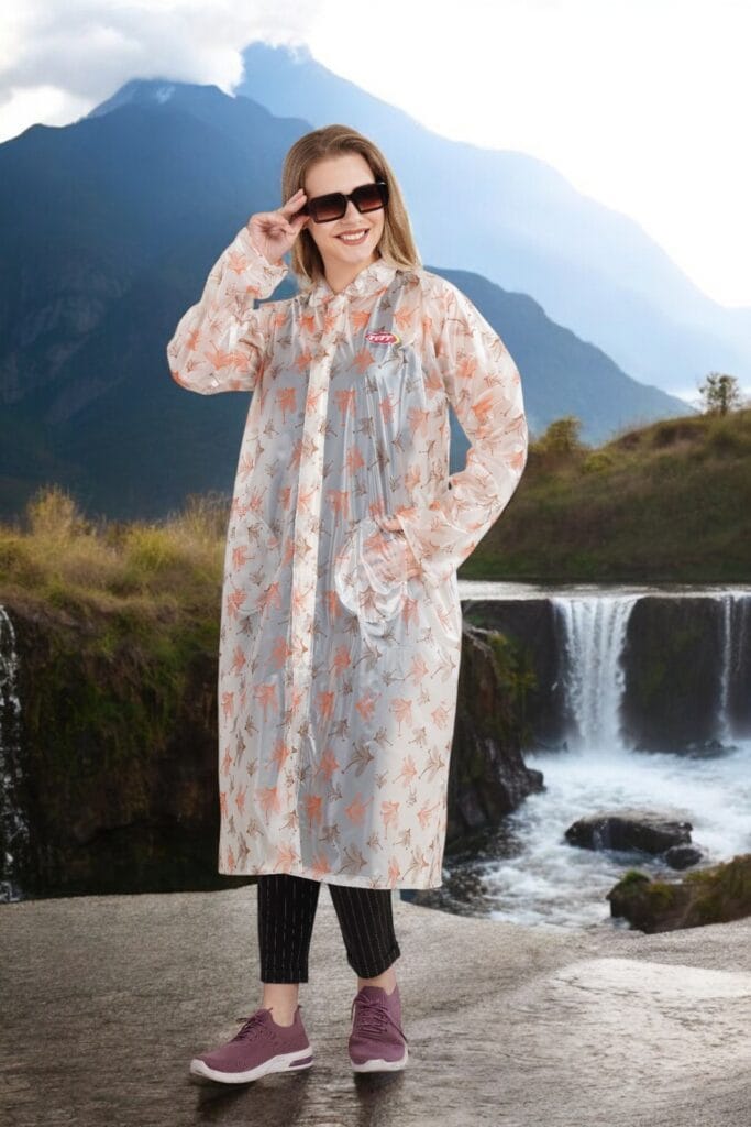 Tuff Rainwear Payal Floral PVC Raincoat for Women